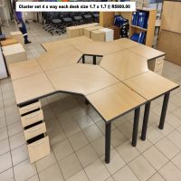 D16 - 4 x way Cluster desk size each desk 1.7 x 1.7 @R5800.00